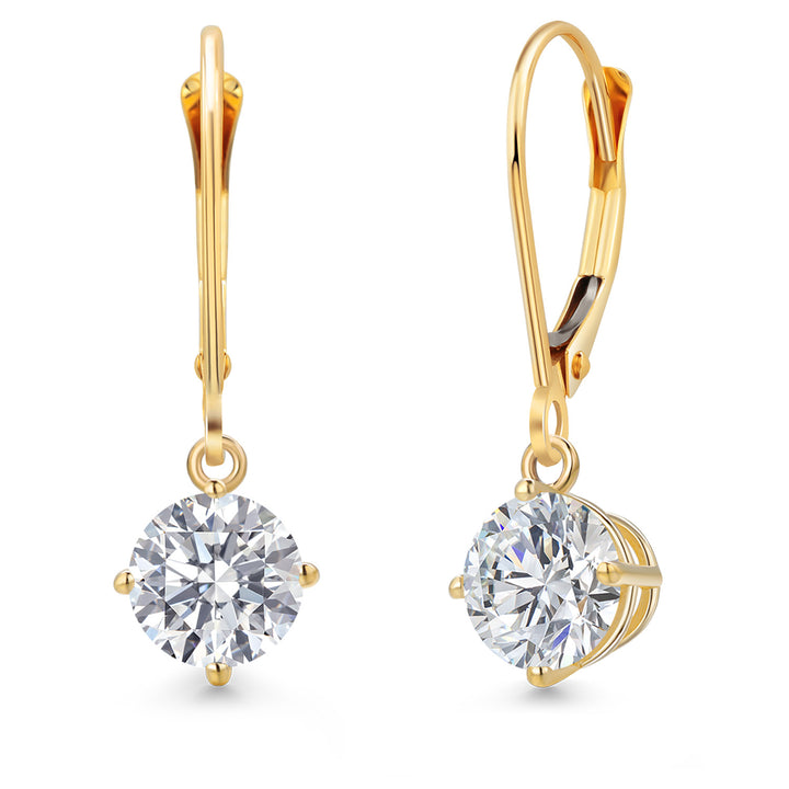 Round Cut_Earrings in 14K Yellow Gold