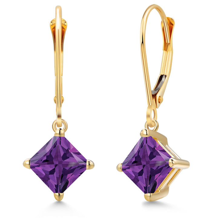 Amethyst - February_Earrings in 14K Yellow Gold