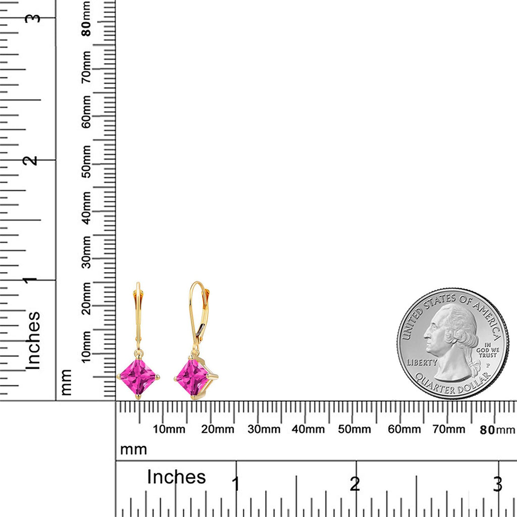 Pink Zirconia_Earrings in 14K Yellow Gold