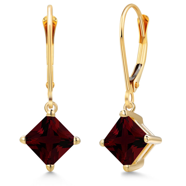 Garnet - January_Earrings in 14K Yellow Gold