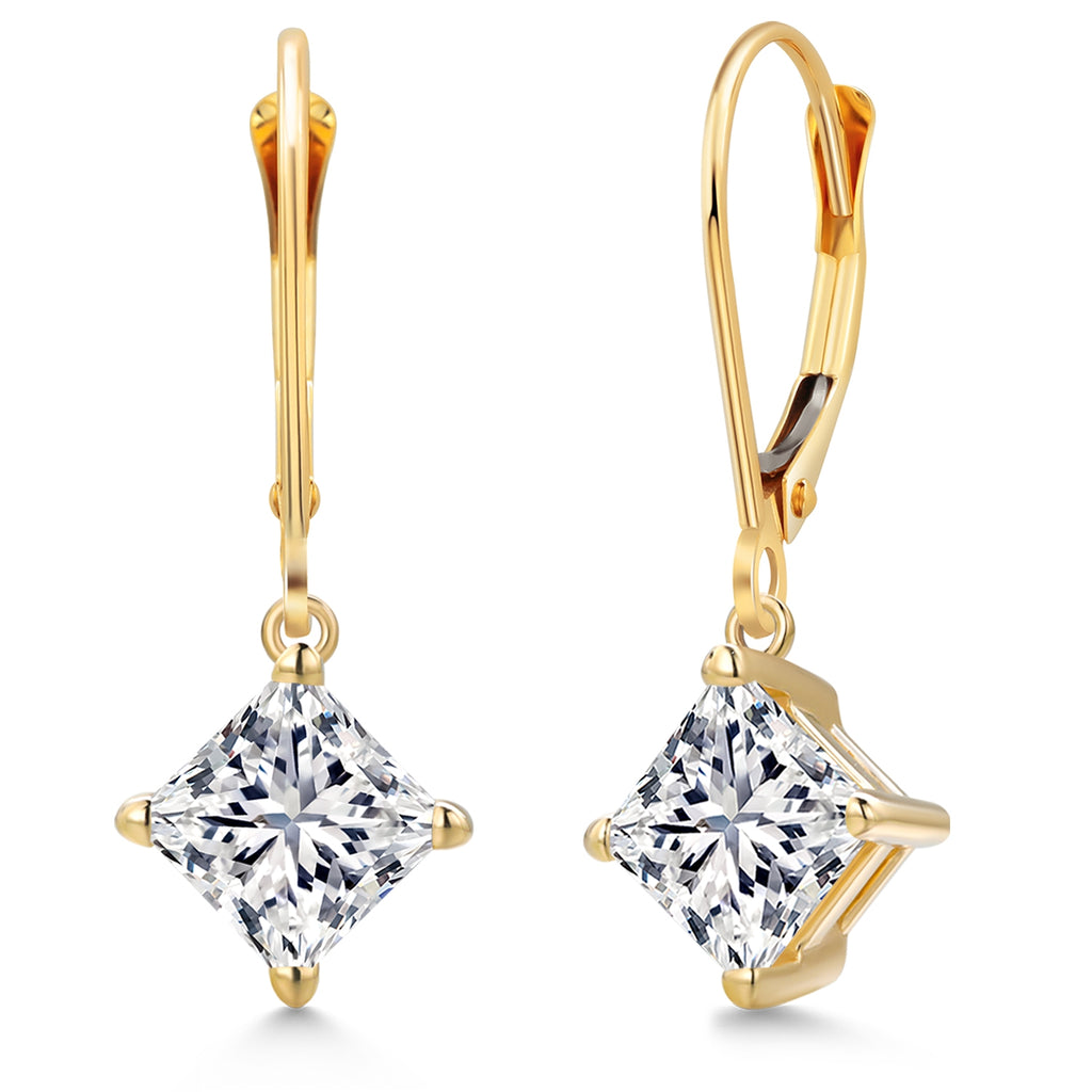 White Lab Grown Diamond - April_Earrings in 14K Yellow Gold