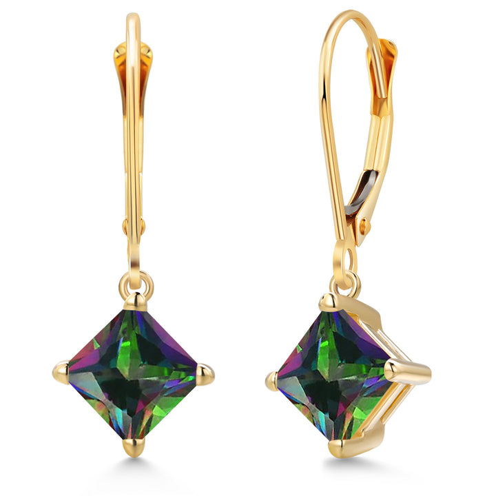 Green Mystic Topaz_Earrings in 14K Yellow Gold