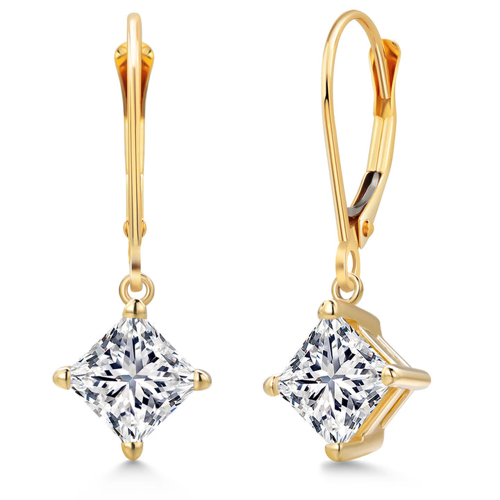 Princess Cut_Earrings in 14K Yellow Gold