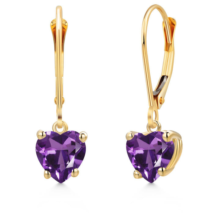 Amethyst - February_Earrings in 14K Yellow Gold