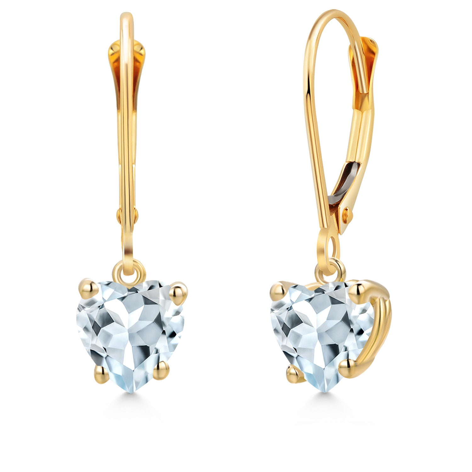 Aquamarine - March_Earrings in 14K Yellow Gold