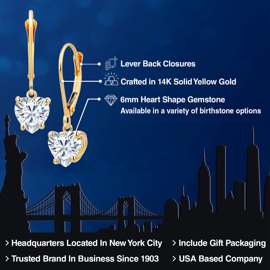 Near Colorless (GH)_Earrings in 14K Yellow Gold