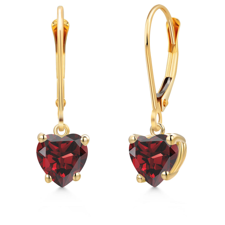 Garnet - January_Earrings in 14K Yellow Gold