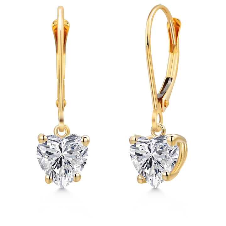 White Lab Grown Diamond - April_Earrings in 14K Yellow Gold