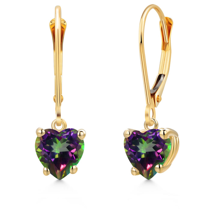 Green Mystic Topaz_Earrings in 14K Yellow Gold