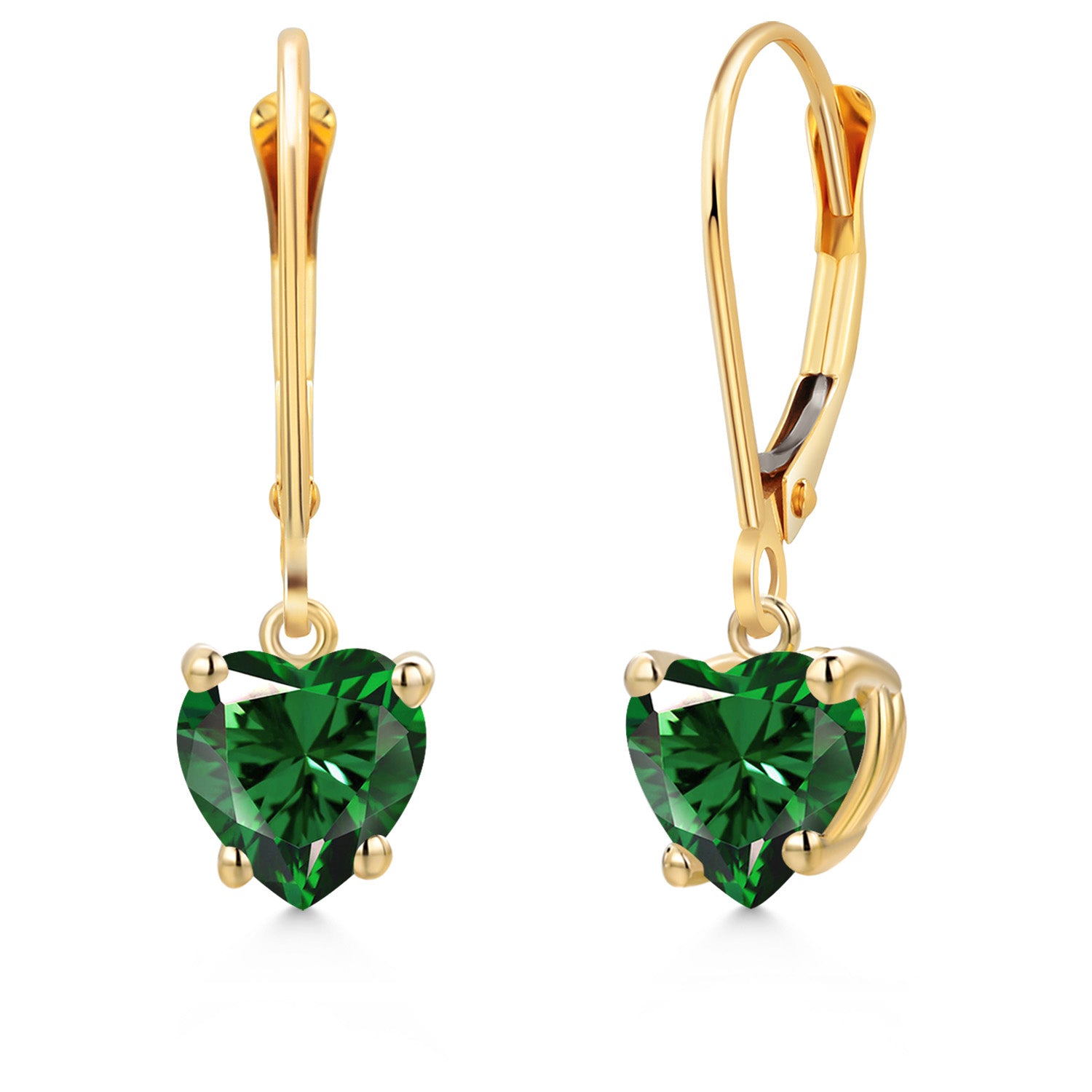 Nano Emerald - May_Earrings in 14K Yellow Gold