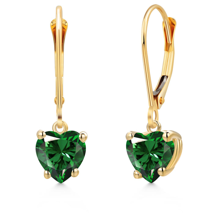 Nano Emerald - May_Earrings in 14K Yellow Gold