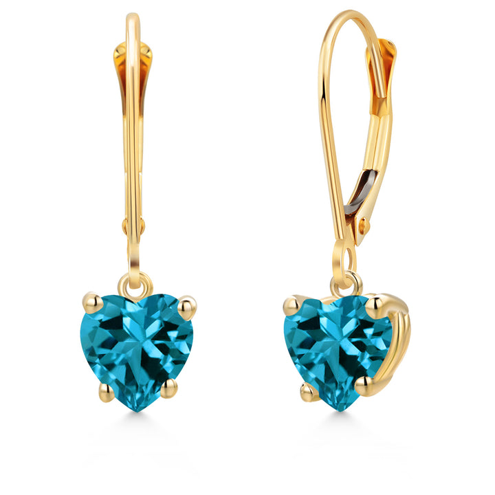 London Blue Topaz - November_Earrings in 14K Yellow Gold