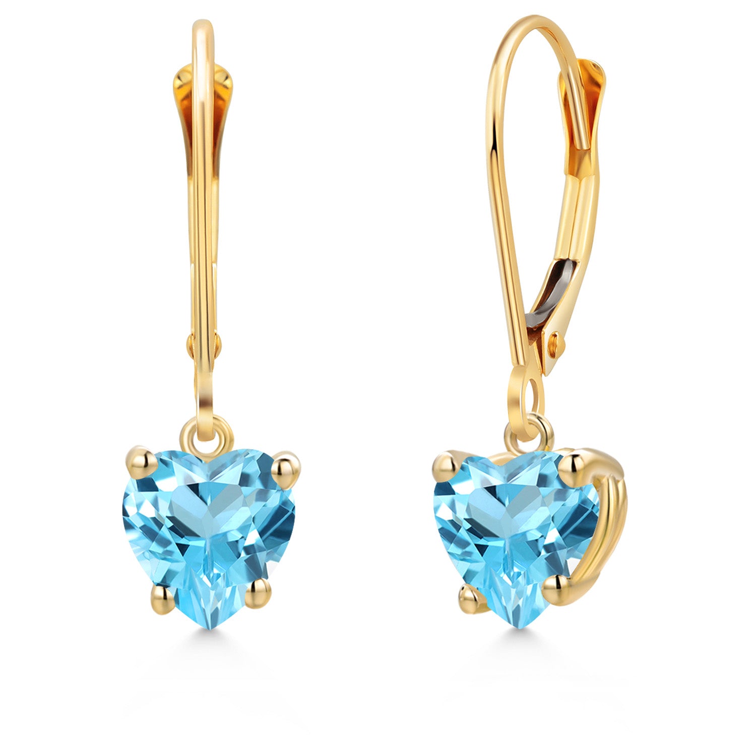 Swiss Blue Topaz - November_Earrings in 14K Yellow Gold