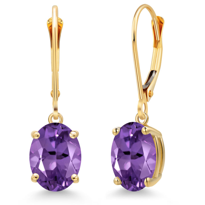 Amethyst - February_Earrings in 14K Yellow Gold