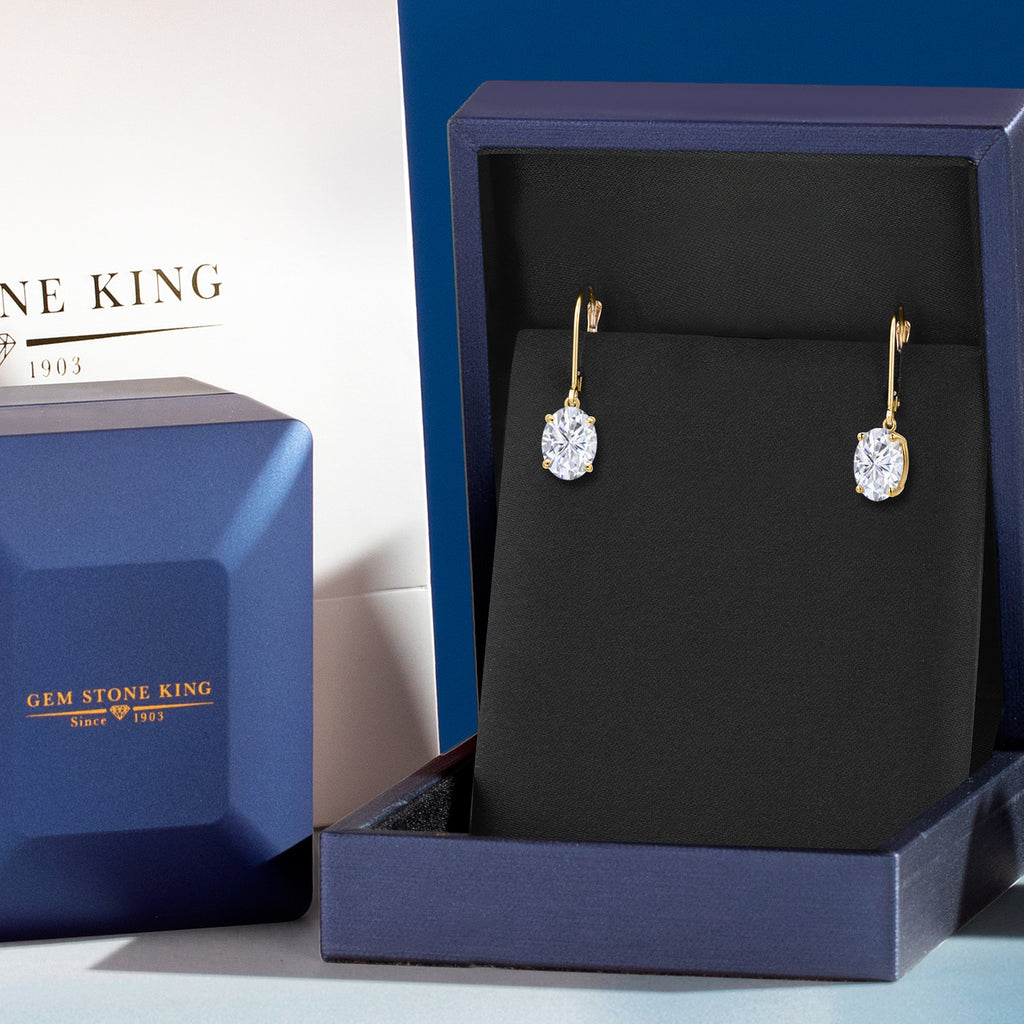 White Zirconia_Earrings in 14K Yellow Gold