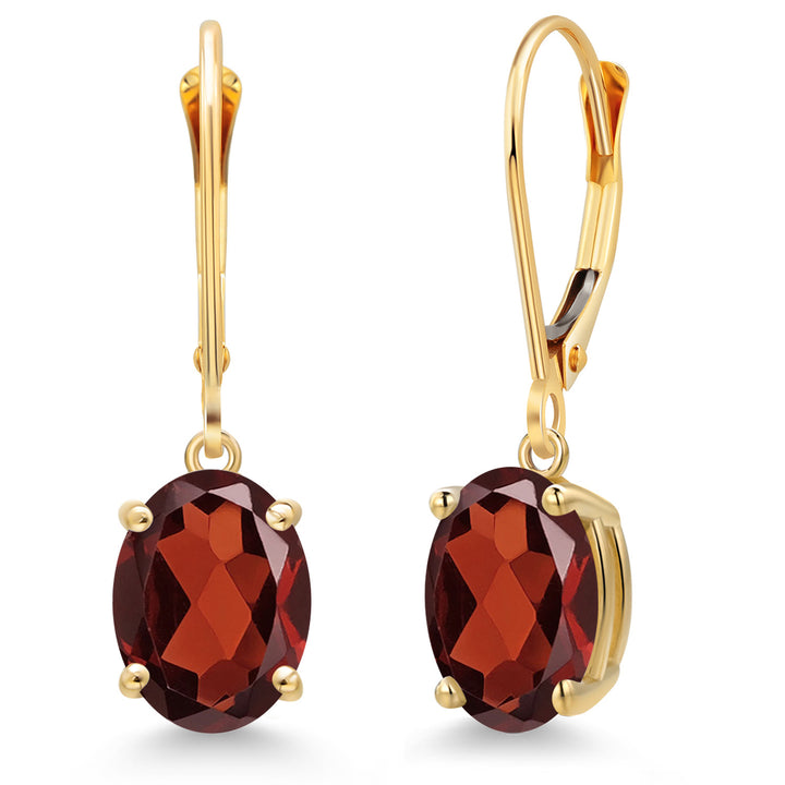 Garnet - January_Earrings in 14K Yellow Gold