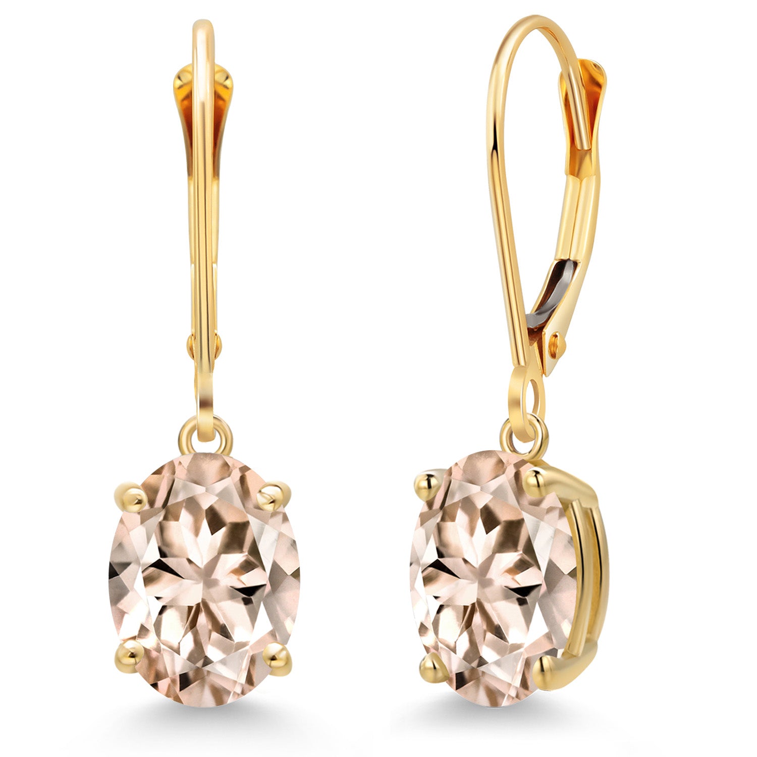 Morganite - October_Earrings in 14K Yellow Gold