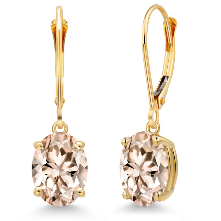 Morganite - October_Earrings in 14K Yellow Gold