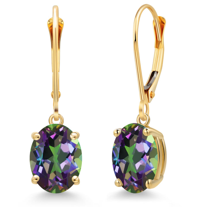 Green Mystic Topaz_Earrings in 14K Yellow Gold