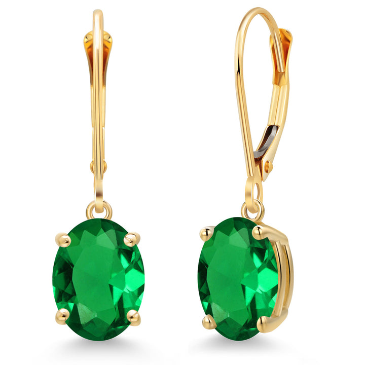Nano Emerald - May_Earrings in 14K Yellow Gold