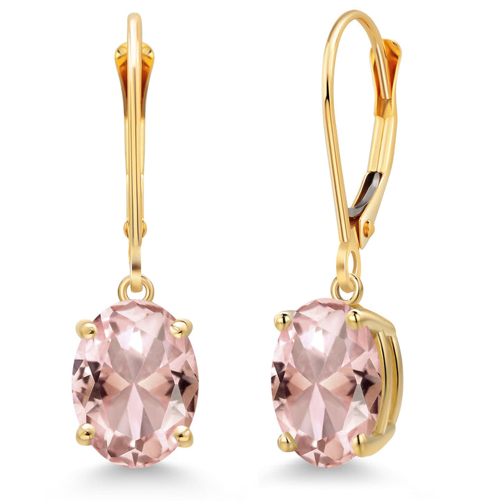 Nano Morganite - October_Earrings in 14K Yellow Gold
