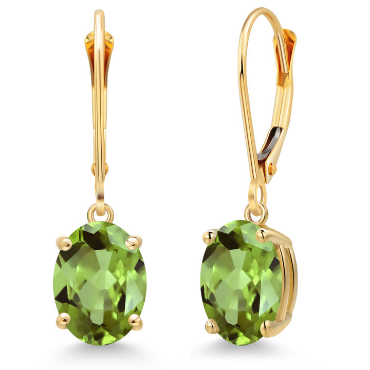 Peridot - August_Earrings in 14K Yellow Gold