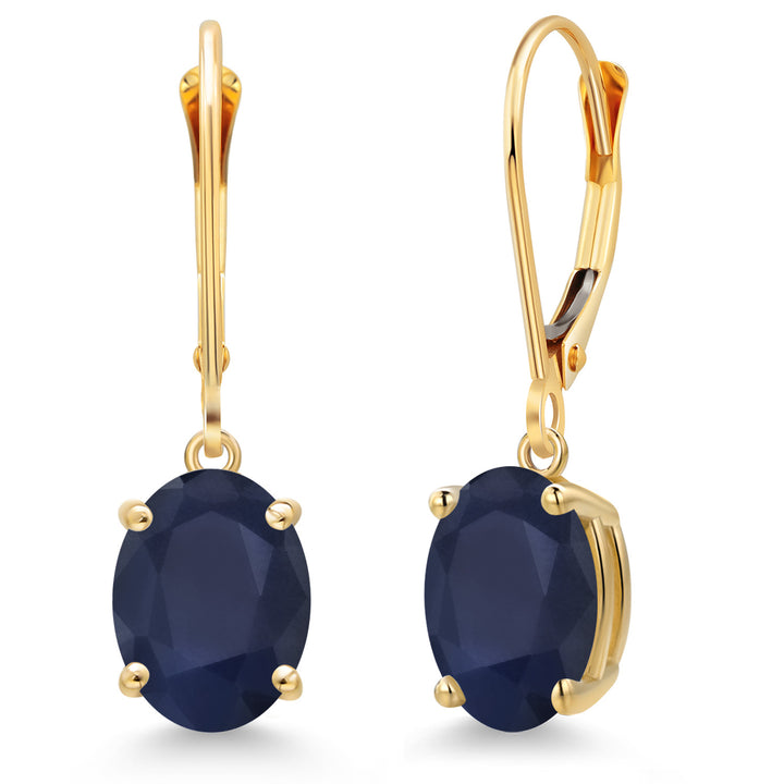 Blue Sapphire - September_Earrings in 14K Yellow Gold