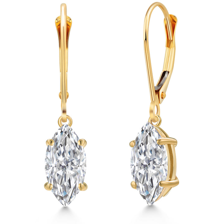 Marquise Cut_Earrings in 14K Yellow Gold
