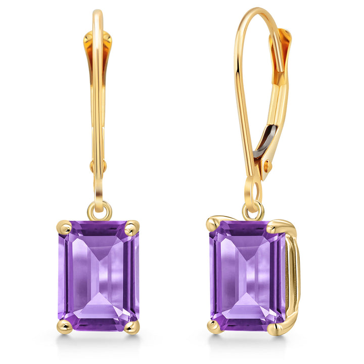 Amethyst - February_Earrings in 14K Yellow Gold
