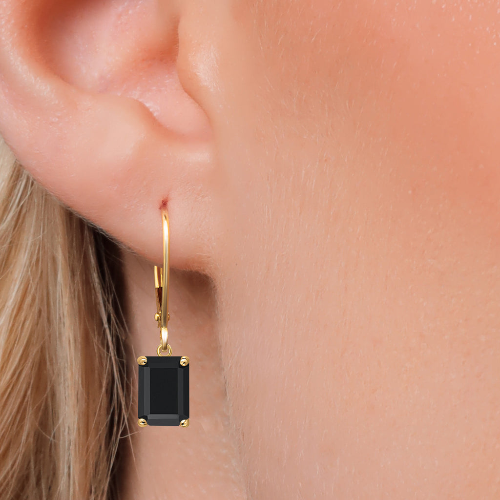 Onyx - December_Earrings in 14K Yellow Gold