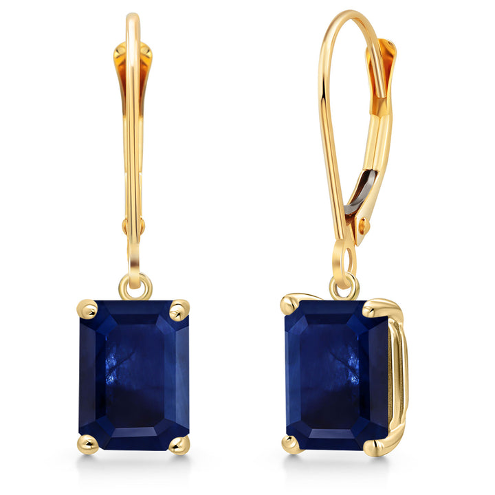 Blue Sapphire - September_Earrings in 14K Yellow Gold