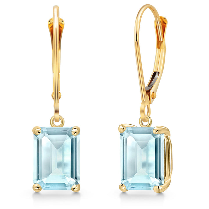 Sky Blue Topaz - November_Earrings in 14K Yellow Gold