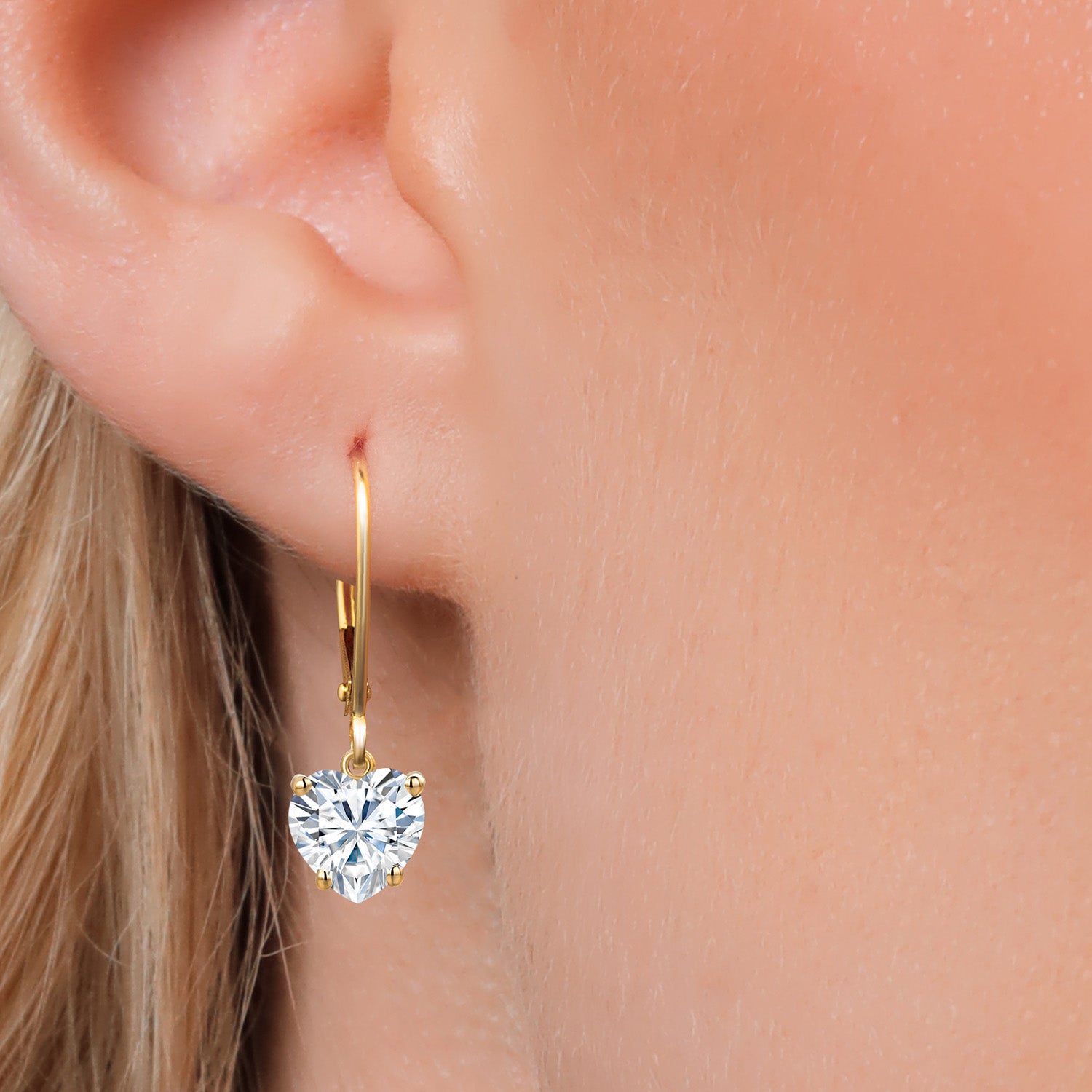 Near Colorless (GH)_Earrings in 14K Yellow Gold