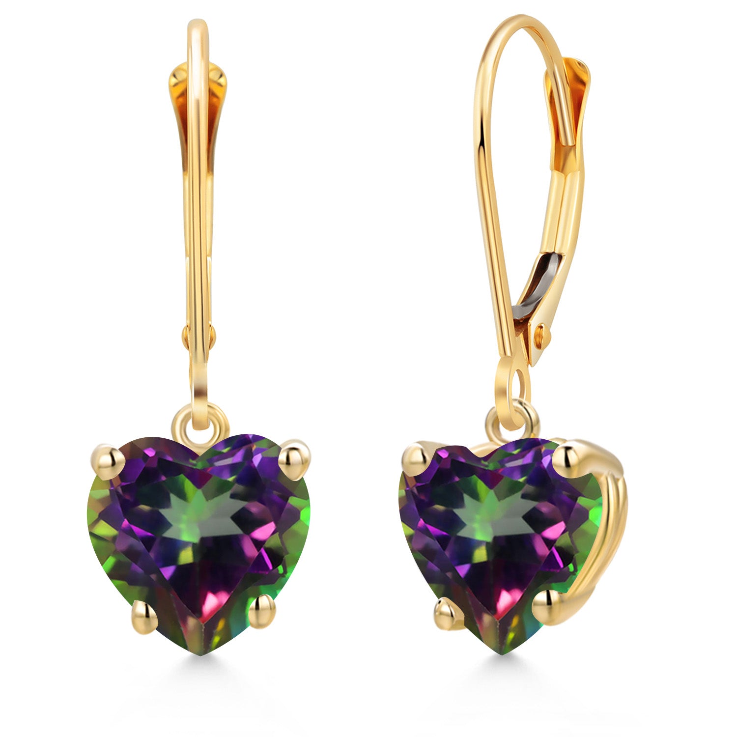 Green Mystic Topaz_Earrings in 14K Yellow Gold