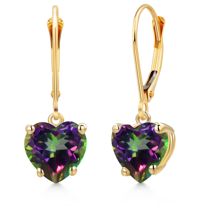 Green Mystic Topaz_Earrings in 14K Yellow Gold
