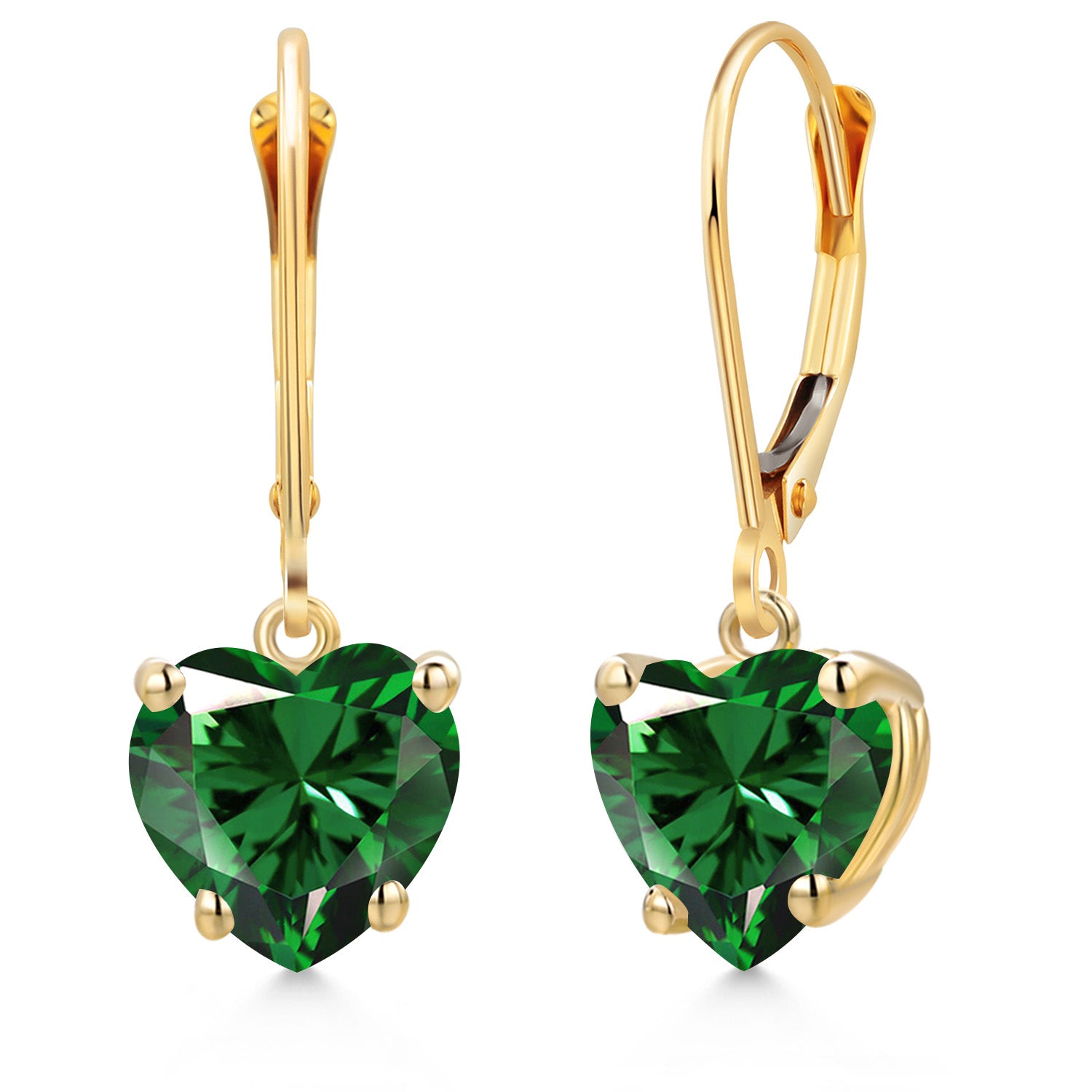 Nano Emerald - May_Earrings in 14K Yellow Gold