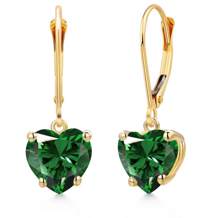 Nano Emerald - May_Earrings in 14K Yellow Gold