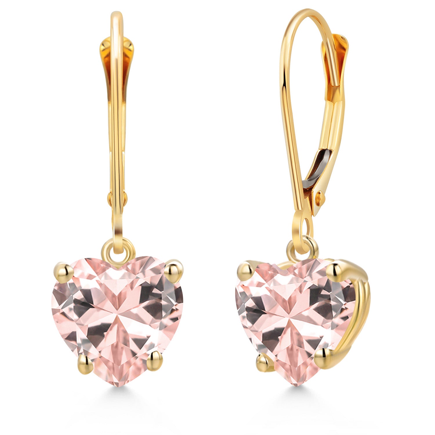 Nano Morganite - October_Earrings in 14K Yellow Gold