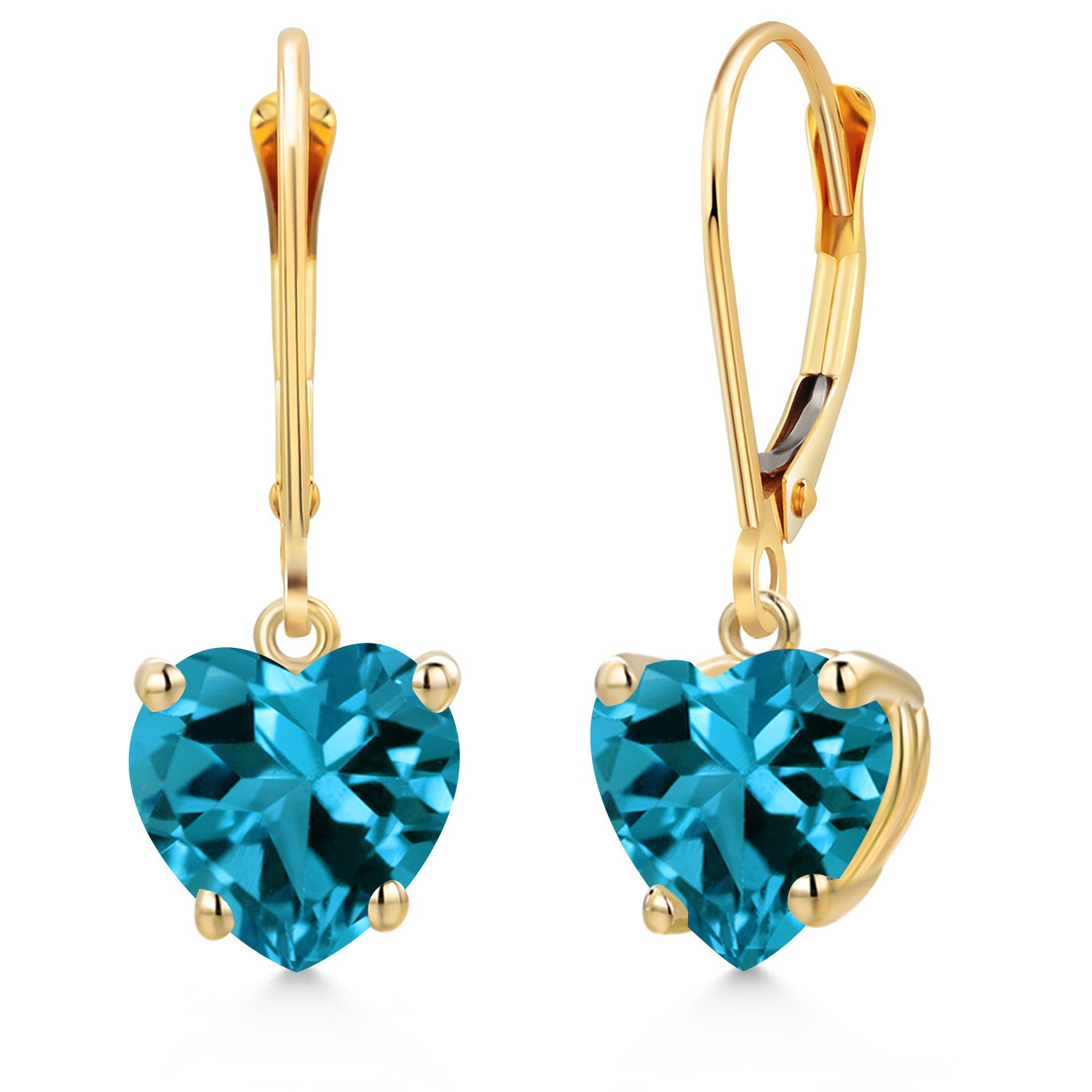 London Blue Topaz - November_Earrings in 14K Yellow Gold