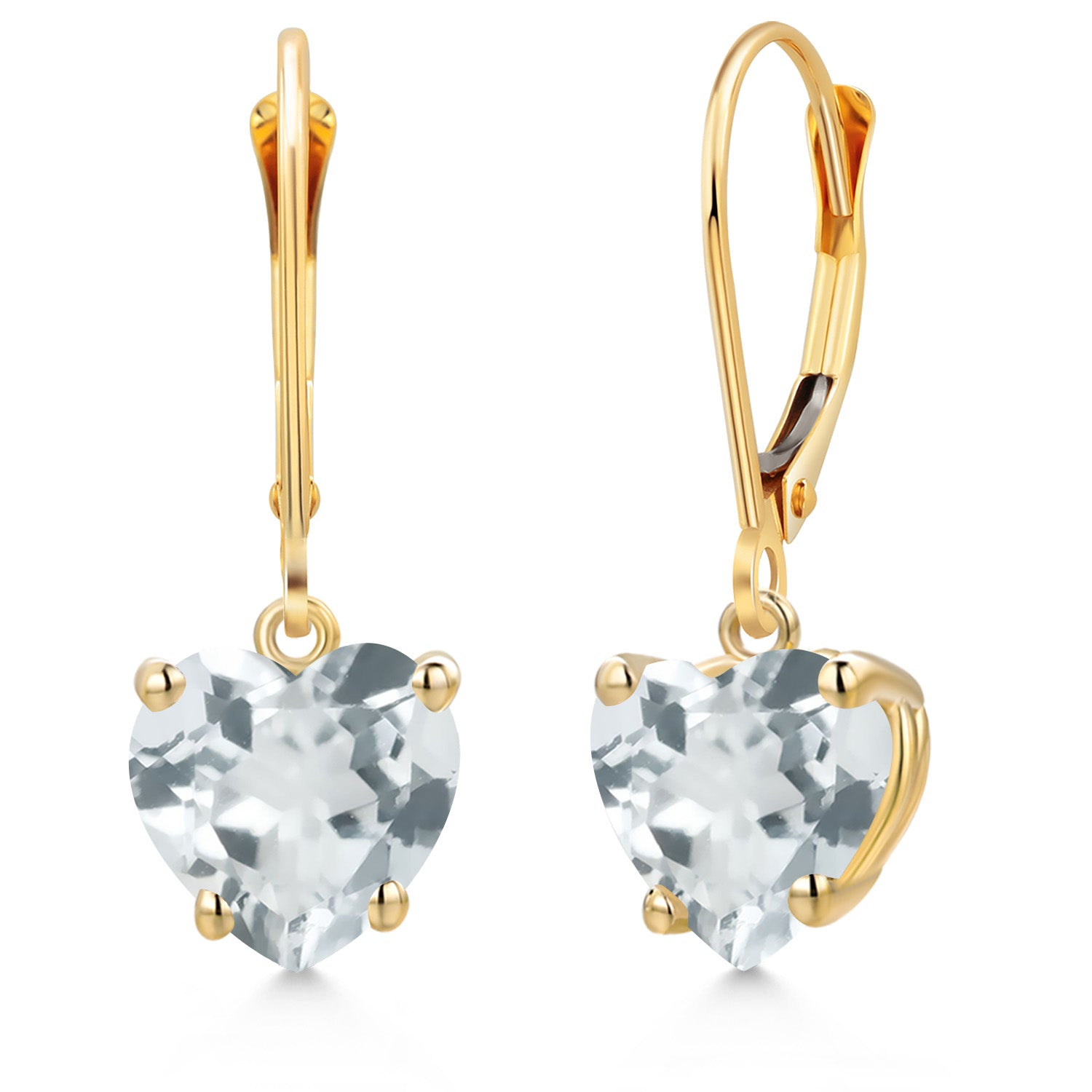 Sky Blue Topaz - November_Earrings in 14K Yellow Gold
