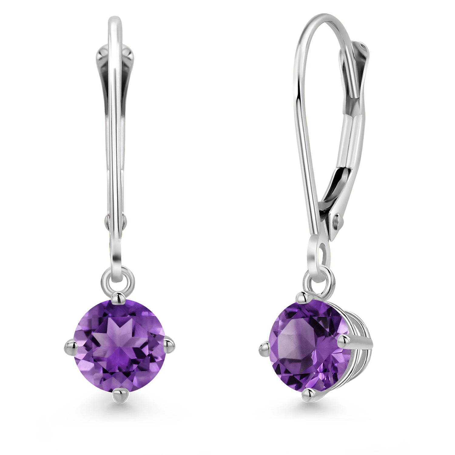 Amethyst - February_Earrings in 14K White Gold