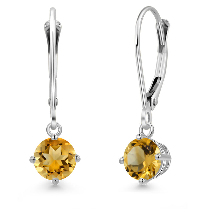 Citrine - November_Earrings in 14K White Gold