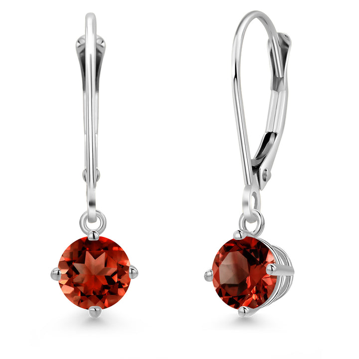 Garnet - January_Earrings in 14K White Gold