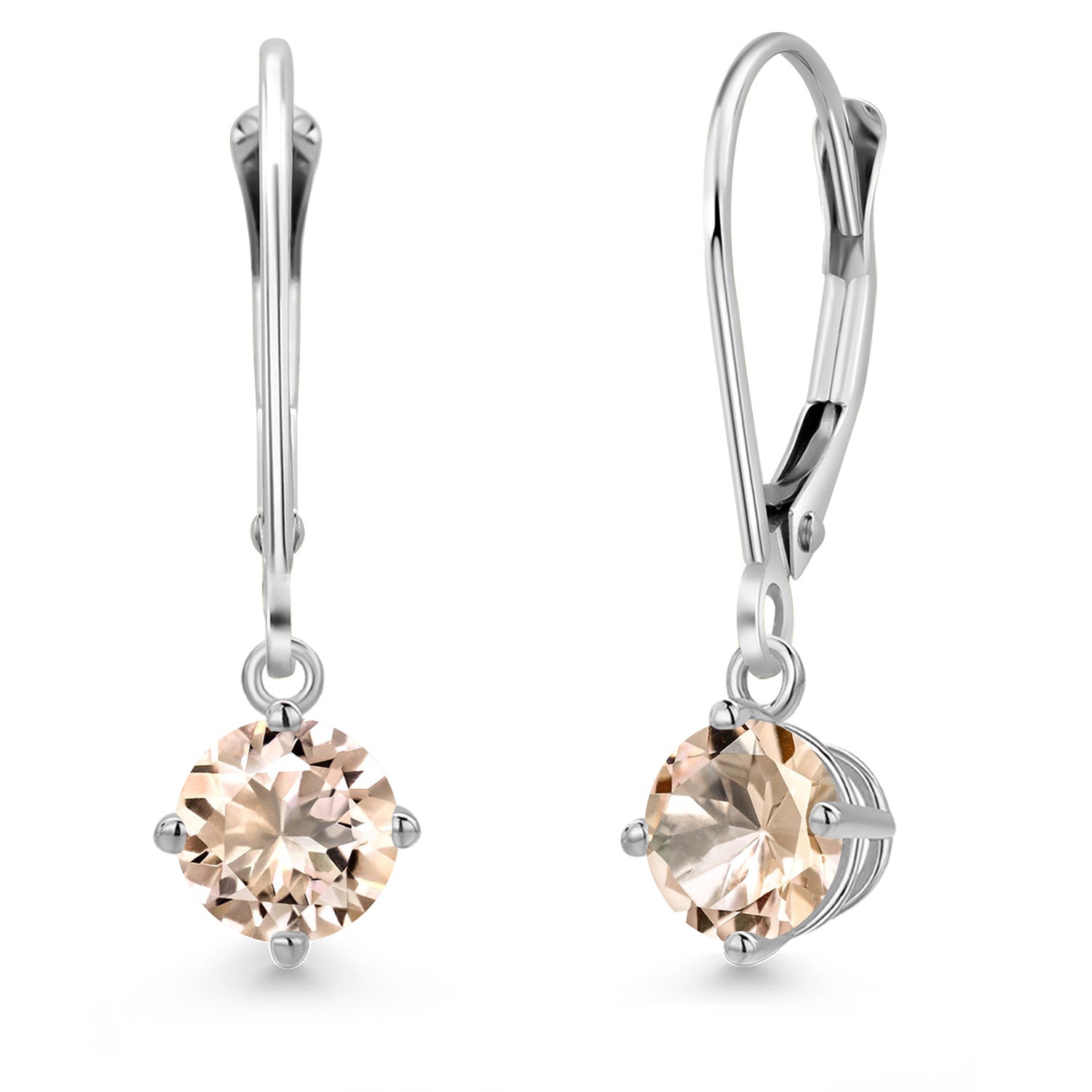 Morganite - October_Earrings in 14K White Gold