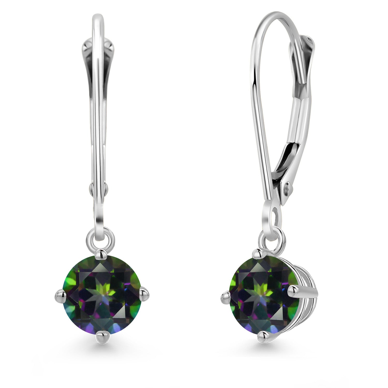 Green Mystic Topaz_Earrings in 14K White Gold