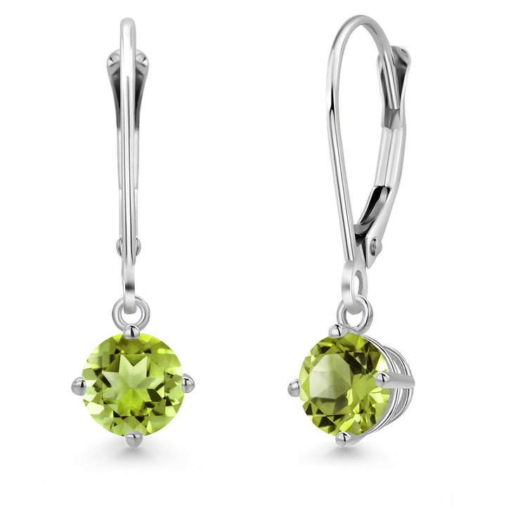 Peridot - August_Earrings in 14K White Gold