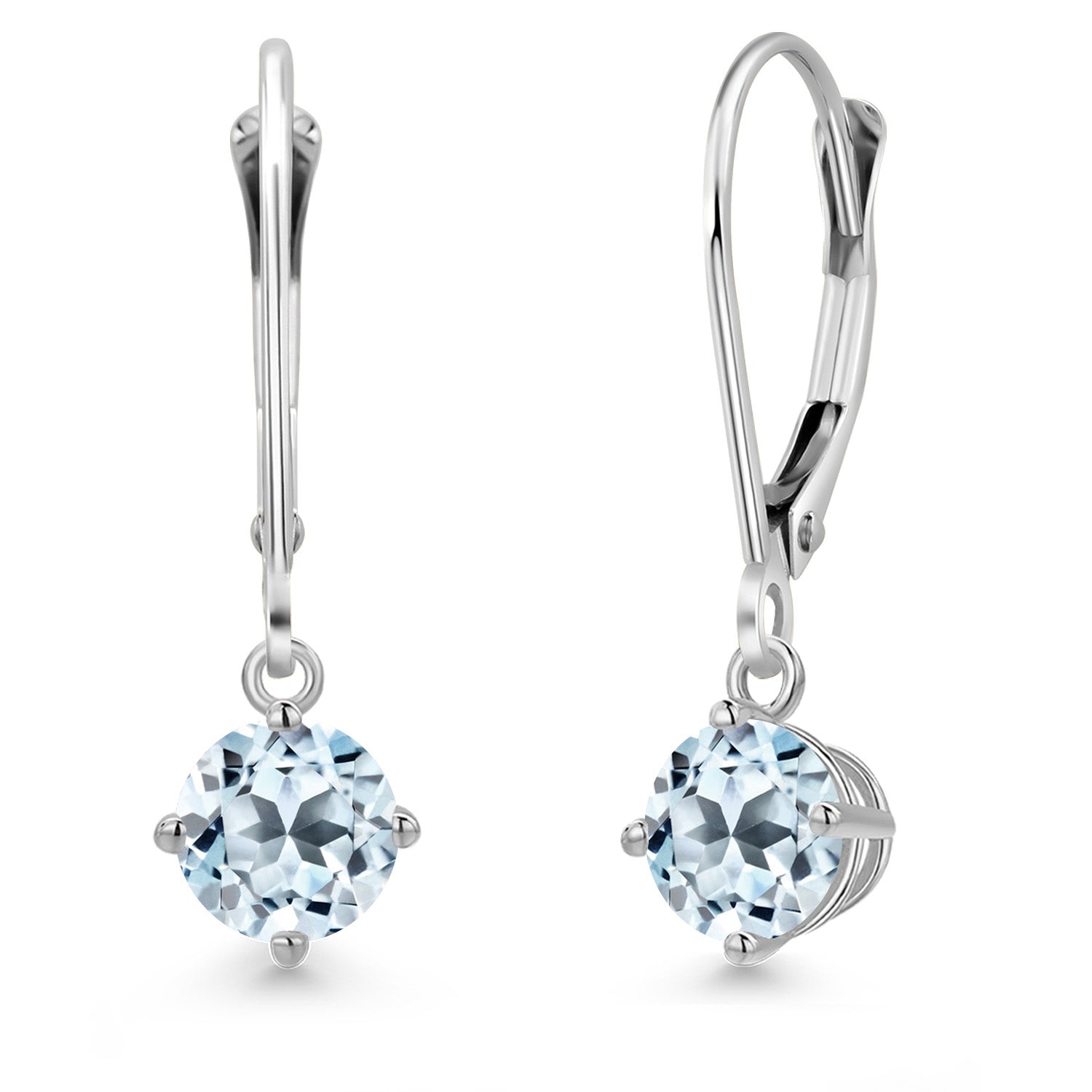 Sky Blue Topaz - November_Earrings in 14K White Gold