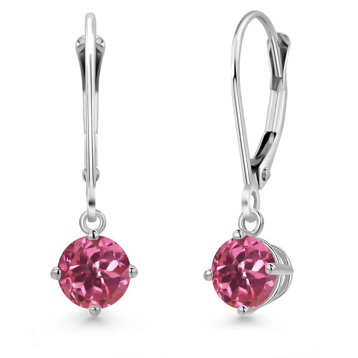 Pink Tourmaline - October_Earrings in 14K White Gold