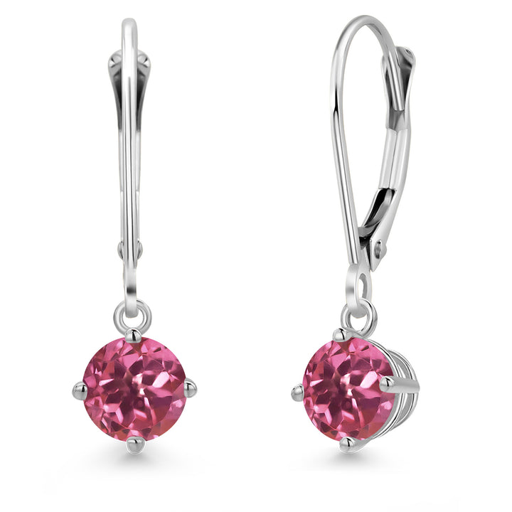 Pink Tourmaline - October_Earrings in 14K White Gold