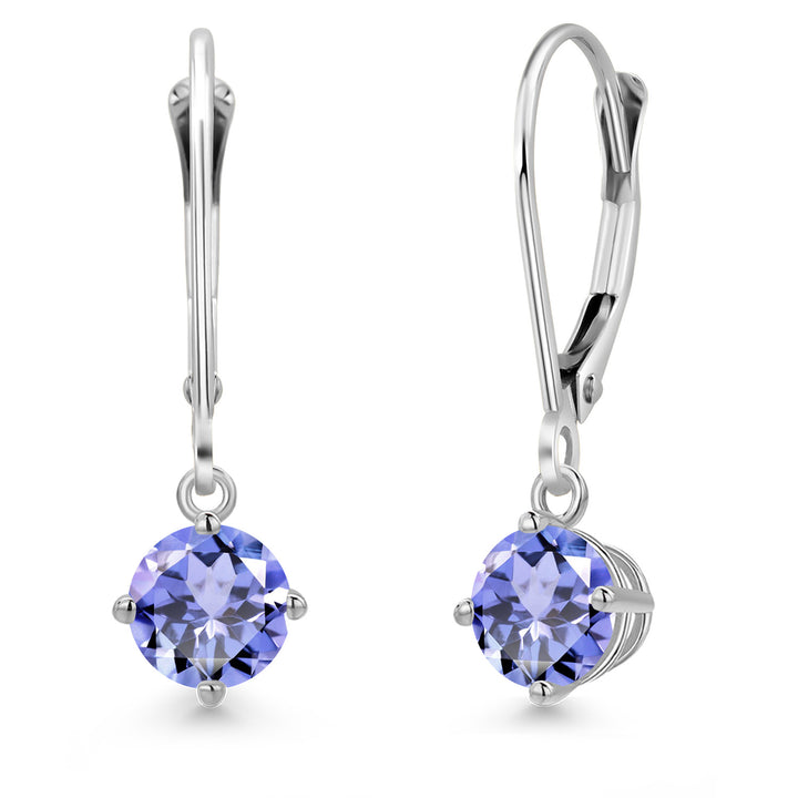 Tanzanite - December_Earrings in 14K White Gold